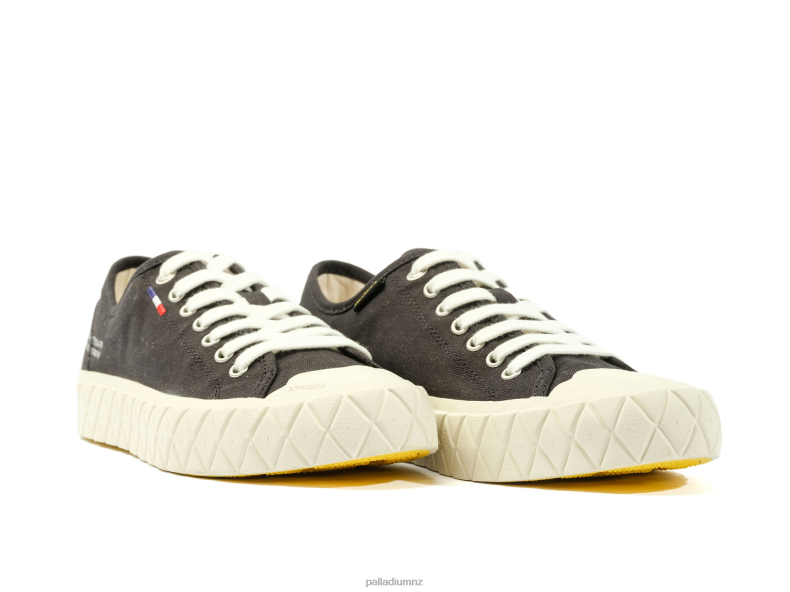 PALLA ACE CANVAS Palladium Unisex F820R163 Shoes BLACK/WHITE ASPARAGUS