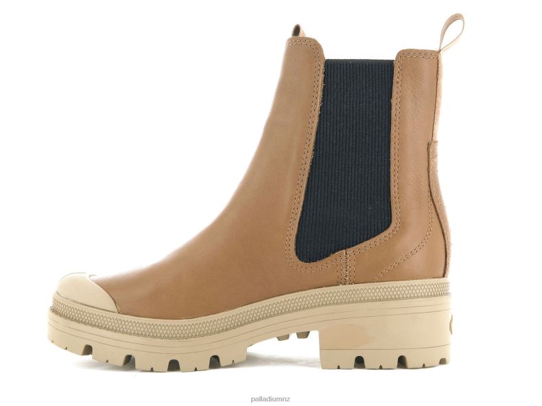 PALLABASE CHELSEA LEATHER Palladium Women F820R232 Boots DEAR BROWN
