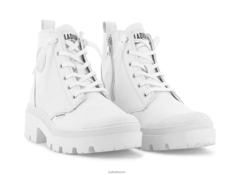 PALLABASE LEATHER Palladium Women F820R224 Boots WHITE/BLACK