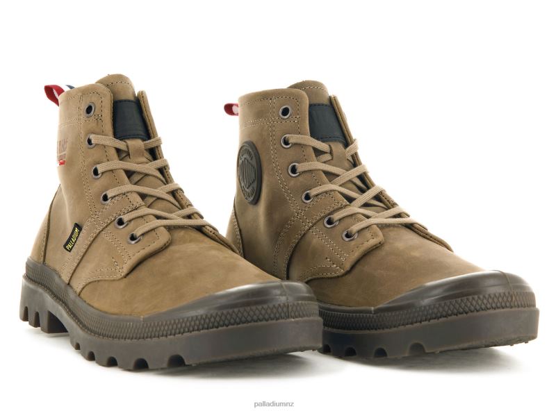 PALLABROUSSE 75TH LEATHER Palladium Unisex F820R26 Boots BONE BROWN