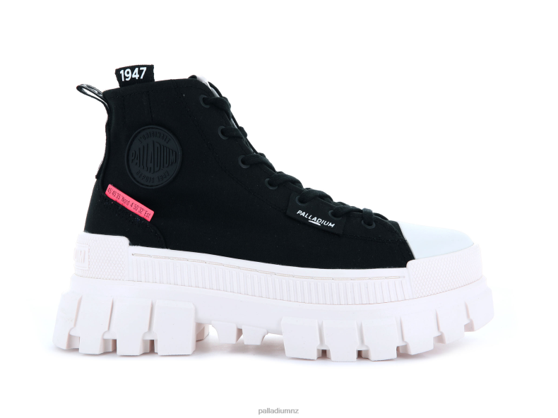 REVOLT HI TX Palladium Women F820R300 Shoes BLACK/MARSHMALLOW