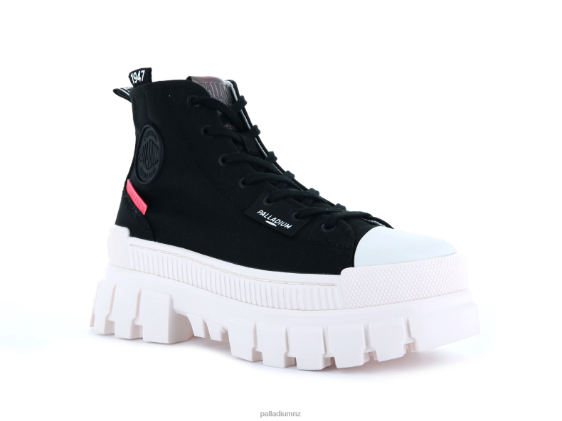 REVOLT HI TX Palladium Women F820R300 Shoes BLACK/MARSHMALLOW