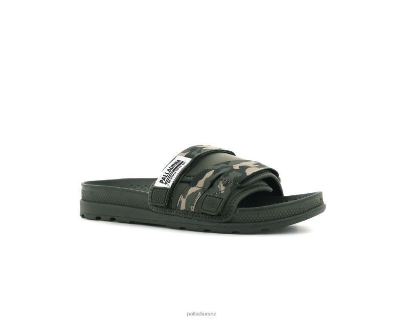 SOLEA SLIDE Palladium Unisex F820R210 Slides OLIVE NIGHT/CAMO