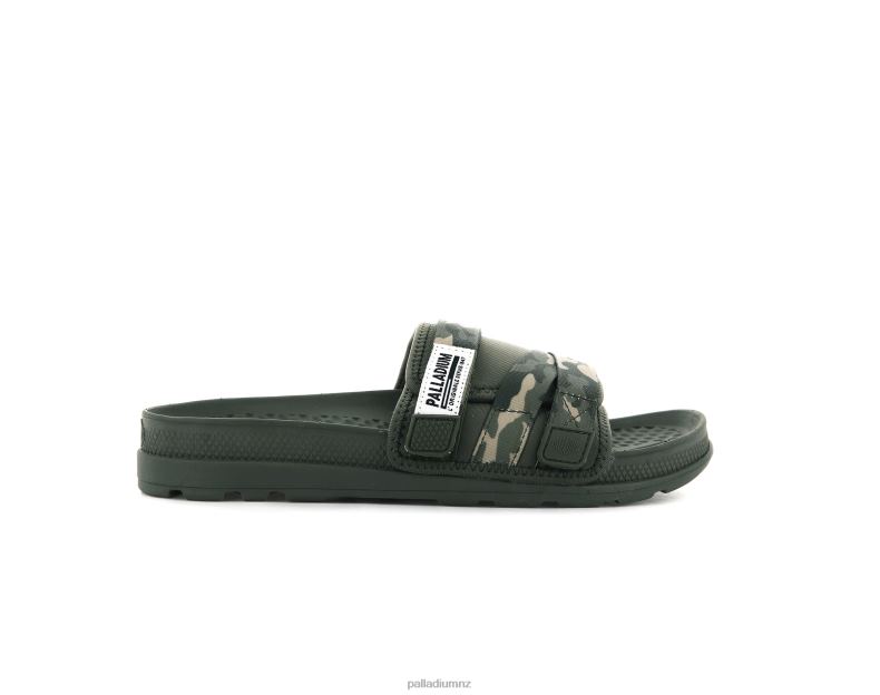 SOLEA SLIDE Palladium Unisex F820R210 Slides OLIVE NIGHT/CAMO